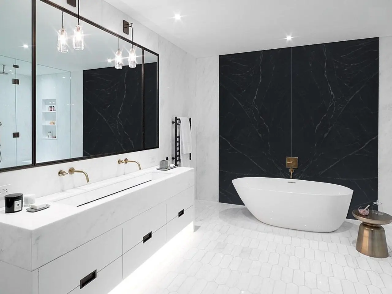 Black Soapstone: bathroom wall