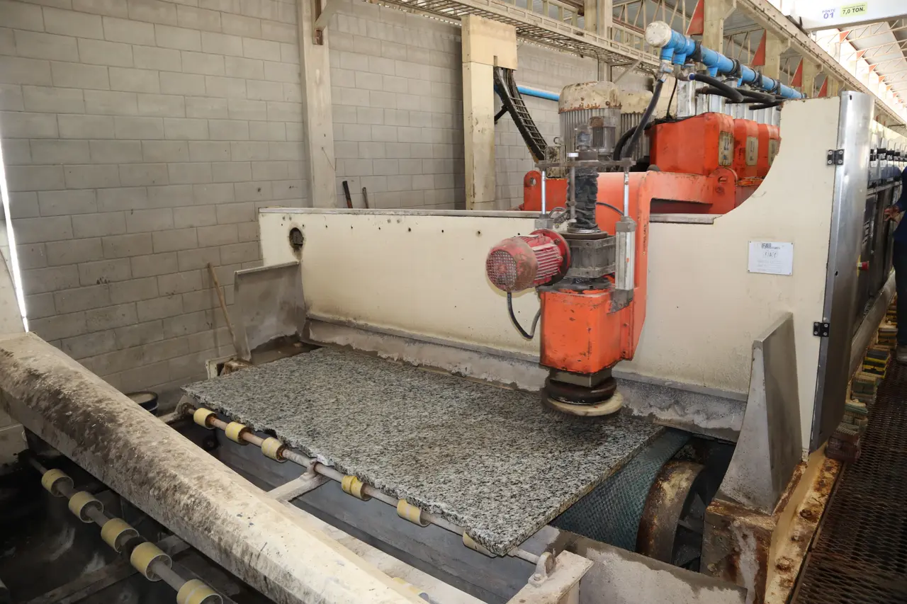 Cutting machine at the plant
