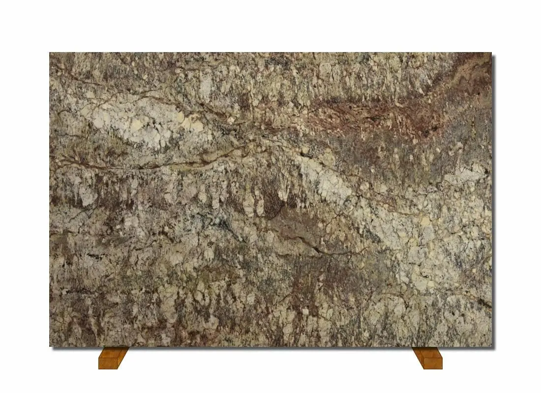 Typhoon Bordeaux granite slab on the easel